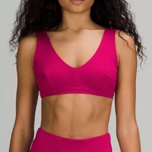 Lululemon Waterside Chevron V-Neck Swim Top in Wild Berry
